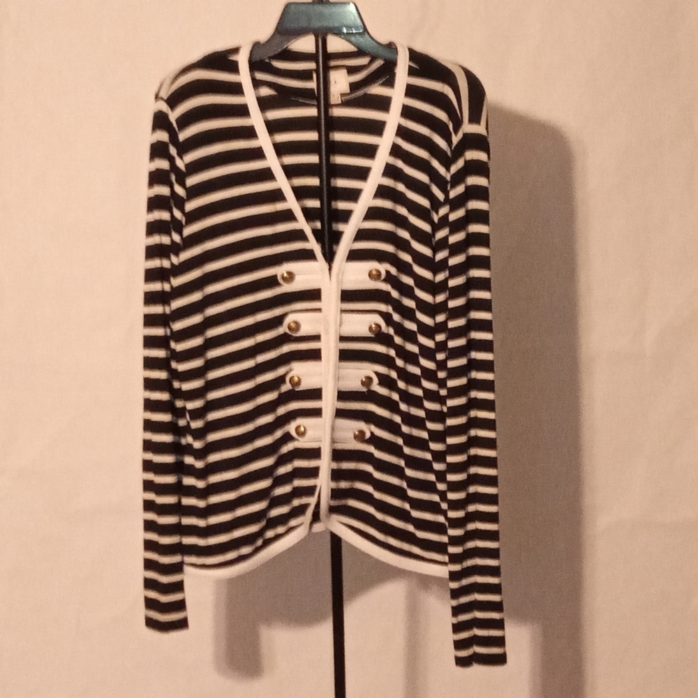 Striped Black and White Women's Top